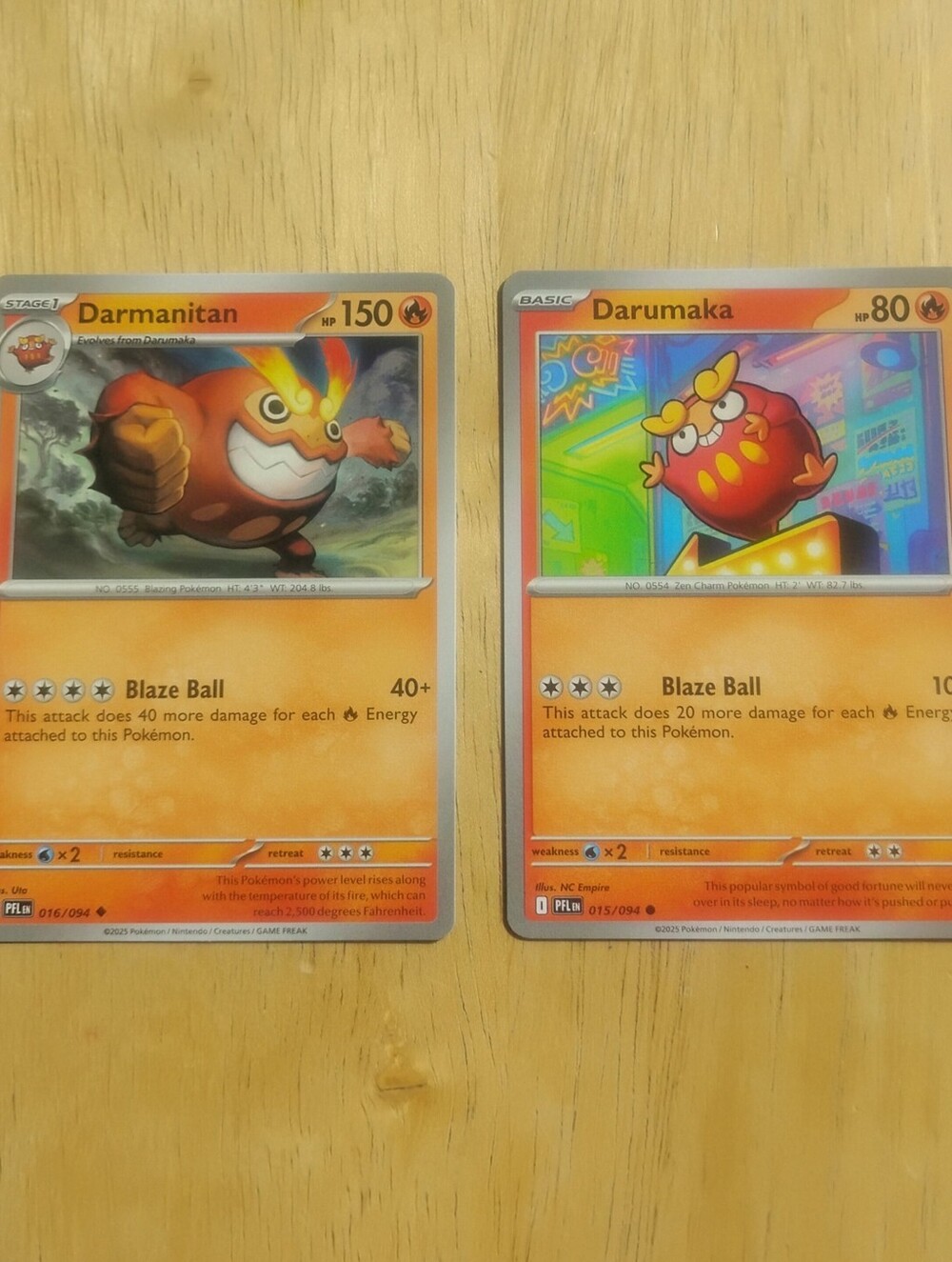 Mint Darmanitan & Darumaka Mega Evolutions Phantasmal Flames Pokemon Cards